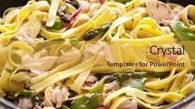  Presentation with children and healthy eating - Beautiful theme featuring manging - pasta primavera with poached atlantic backdrop and a  colored foreground