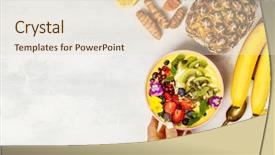  Presentation with turmeric - Cool new slide set with mango banana pineapple turmeric smoothie backdrop and a lemonade colored foreground