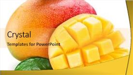  Presentation with mango fruit - PPT layouts having mango cubes and mango fruit background and a yellow colored foreground