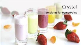  Presentation with smoothies - PPT theme having mango drink - colorful smoothies background and a white colored foreground