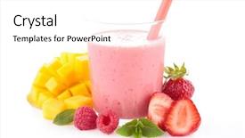  Presentation with fruit juice bottle - Amazing theme having mango drink - fruit juice smoothie backdrop and a pink colored foreground