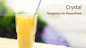  Presentation with mango juice - Cool new slides with mango drink - full glass of juice backdrop and a cream colored foreground