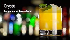  Presentation with mint - Beautiful presentation theme featuring mango drink - yellow cocktail with mint backdrop and a black colored foreground