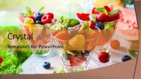  Presentation with kiwi fruit - Audience pleasing PPT theme consisting of mango flower - healthy fresh fruit and berry backdrop and a  colored foreground