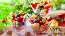  Presentation with kiwi fruit - Slide deck having mango flower - healthy fresh fruit and berry background and a red colored foreground