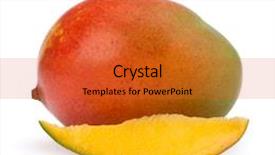  Presentation with mango fruit - Beautiful presentation theme featuring mango fruit isolated on white background backdrop and a red colored foreground