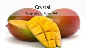  Presentation with mango fruit - Slide set consisting of fruit isolated on white background background and a white colored foreground