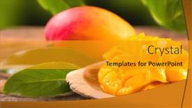  Presentation with mango fruit - Slide deck enhanced with mango-fruit-ripe-mango-fruits background and a gold colored foreground