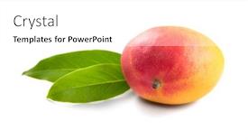  Presentation with mango fruit - PPT theme featuring mango-fruit-ripe-whole-mango background and a white colored foreground