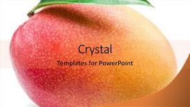  Presentation with mango fruit - PPT layouts enhanced with mango-fruit-with-leaf-isolated background and a gold colored foreground
