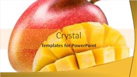  Presentation with mango - Slides with mango-fruit-with-mango-cubes background and a yellow colored foreground