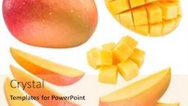  Presentation with mango fruit - PPT layouts having mango-fruit-with-mango-cubes background and a yellow colored foreground