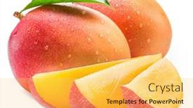  Presentation with mango - Cool new slide set with mango-fruit-with-mango-cubes backdrop and a yellow colored foreground