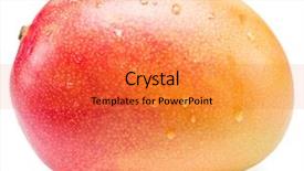  Presentation with mango fruit - Slide deck with mango fruit with water drops background and a gold colored foreground