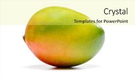 Presentation with mango - Colorful PPT theme enhanced with mango isolated on white background backdrop and a yellow colored foreground