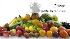  Presentation with fruits - Presentation theme featuring mango juice - delicious fresh fruits on white background and a  colored foreground