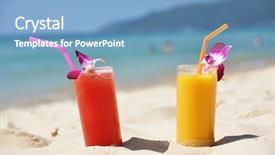  Presentation with mango juice - Slide deck featuring mango juice - pair of fruit shakes background and a light blue colored foreground