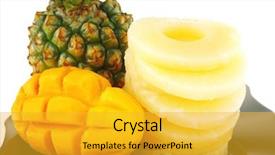  Presentation with fruits mango - Presentation theme consisting of mango juice - raw fruits on black plate background and a gold colored foreground