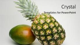  Presentation with mango juice - Presentation theme enhanced with mango juice - tropical fruit background and a light gray colored foreground