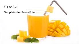  Presentation with mango juice - Cool new PPT layouts with mango juice backdrop and a white colored foreground