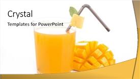  Presentation with mango juice - Audience pleasing PPT theme consisting of mango juice backdrop and a white colored foreground