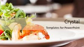  Presentation with salad packaging - Cool new slide set with mango leaf - salad with shrimps backdrop and a lemonade colored foreground