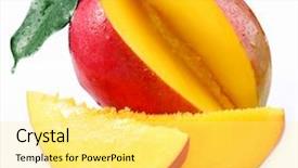  Presentation with fruits mango - Presentation with mango on a white background background and a yellow colored foreground