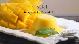  Presentation with pudding - Audience pleasing slides consisting of mango-pudding-jelly-dessert backdrop and a gold colored foreground