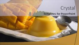  Presentation with pudding - Amazing theme having mango-pudding-jelly-dessert backdrop and a lemonade colored foreground