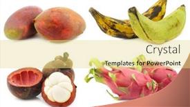 Presentation with mangosteen - Amazing theme having mango-s-baking-bananas-mangosteen backdrop and a yellow colored foreground