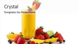  Presentation with mango juice - PPT layouts consisting of mango smoothie background and a white colored foreground