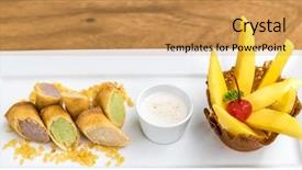  Presentation with thai dessert - Cool new slides with mango sticky rice thai dessert backdrop and a yellow colored foreground