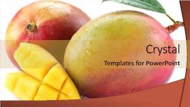  Presentation with mango - Cool new slides with mango with slices backdrop and a yellow colored foreground
