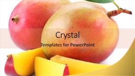  Presentation with mango - Presentation theme consisting of mango with slices background and a coral colored foreground