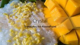  Presentation with thai dessert - Colorful presentation design enhanced with mango-with-sticky-rice-traditional backdrop and a gold colored foreground