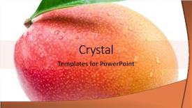  Presentation with mango fruit - Theme featuring mango fruit with leaf isolated background and a coral colored foreground
