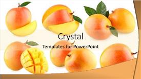  Presentation with mango - Beautiful theme featuring 6 images of ripe mango backdrop and a blonde colored foreground