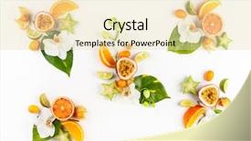  Presentation with mangosteen - Beautiful presentation theme featuring mangosteen - colorful pattern of whole backdrop and a lemonade colored foreground