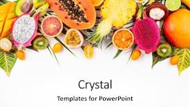  Presentation with healthy eating - Audience pleasing presentation theme consisting of mangosteen - still life with fresh assorted backdrop and a white colored foreground