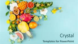  Presentation with mangosteen - Audience pleasing presentation consisting of mangosteen - still life with fresh assorted backdrop and a arctic colored foreground