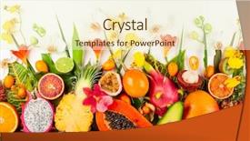  Presentation with mangosteen - Audience pleasing PPT theme consisting of mangosteen - still life with fresh assorted backdrop and a cream colored foreground