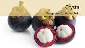  Presentation with mangosteen - Audience pleasing theme consisting of mangosteen fruit and cross section backdrop and a yellow colored foreground