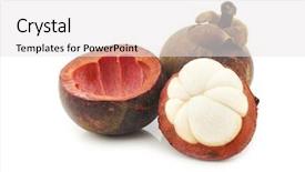  Presentation with mangosteen - Beautiful presentation theme featuring mangosteen fruit garcinia mangostana linn backdrop and a white colored foreground