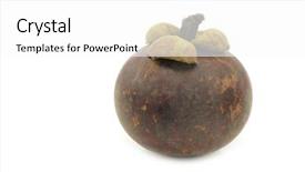  Presentation with mangosteen - Slides having mangosteen fruit garcinia mangostana linn background and a white colored foreground
