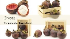  Presentation with mangosteen - Presentation with mangosteen-fruit-garcinia-mangostana-linn background and a lemonade colored foreground