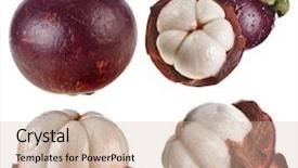  Presentation with mangosteen - Audience pleasing theme consisting of mangosteen fruit isolated on white backdrop and a soft green colored foreground
