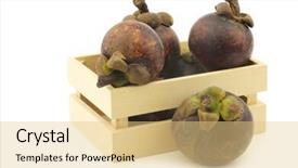  Presentation with mangosteen - Colorful slides enhanced with mangosteen fruits garcinia mangostana linn backdrop and a lemonade colored foreground