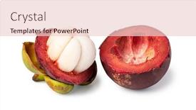  Presentation with mangosteen - PPT theme featuring mangosteen isolated on white background background and a lemonade colored foreground