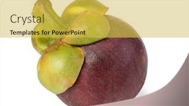  Presentation with mangosteen - Cool new PPT layouts with mangosteen isolated on white background backdrop and a yellow colored foreground