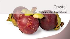  Presentation with mangosteen - Presentation consisting of mangosteen isolated on white background background and a light gray colored foreground